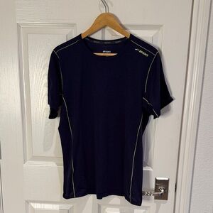 Brooks Navy Tee with Lime Accents